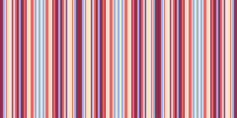 Vibrant vertical stripes in a palette of muted pinks, reds, and blues create a visually appealing, seamless pattern.