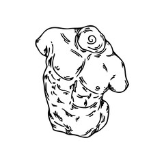 ancient torso sculpture vector