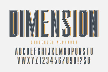 Original alphabet design, bold and condensed characters set.