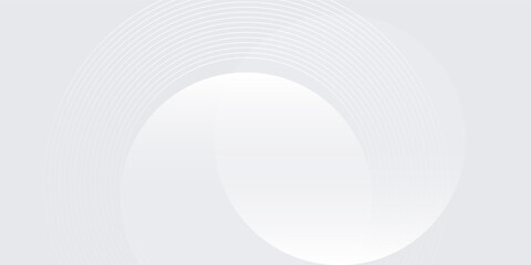 Simple white background with white circle lines digital future modern abstract