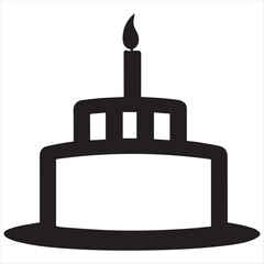 Obraz premium Minimal Silhouette Cake Logo Design – Simple Vector Illustration of Cake Icon, Flat Black Dessert Symbol for Bakery Branding, Pastry Shop Logo, Sweet Food Packaging, and Graphic Projects