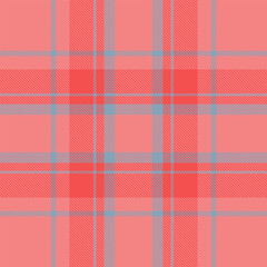Realistic texture plaid fabric, internet vector pattern background. Scrapbook seamless tartan textile check in light coral and red colors.