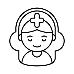 Doctor icon with stethoscope and cross isolated on white background