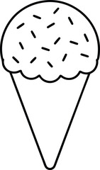 Ice Cream Cone with Sprinkles Outline