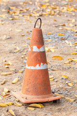 Old and dirty traffic cone