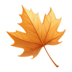 Obraz premium 3d render of realistic orange maple leaf isolated on transparent background
