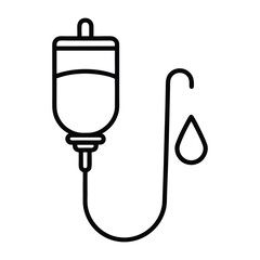 Medical iv drip infusion icon isolated on white background