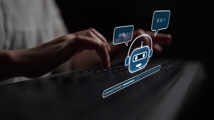 AI Virtual Assistant Artificial Intelligence Chatbot Controlled by Prompt Engineering for Explainable Generative AI information and LLM Deep Learning Technology for Smart Business Work Support. Muxer