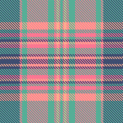 Halftone background tartan textile, pixel vector plaid seamless. Place check fabric texture pattern in teal and red colors.