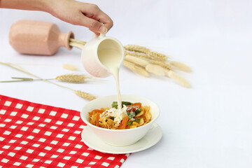 breakfast cereal with milk