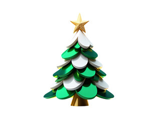 Obraz premium Stylized Christmas Tree with Gold Star on a Black Background