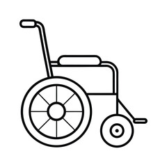 Simple wheelchair icon isolated on white background