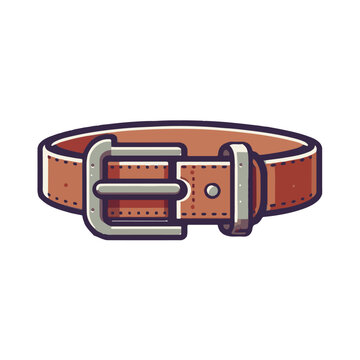 brown leather belt with silver buckle clip art preview