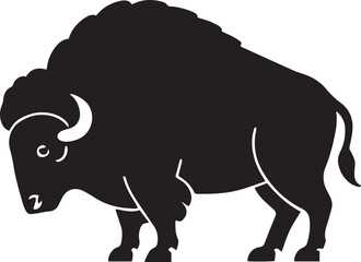 Buffalo Silhouette Vector Illustration on Transparent Background for Wildlife Design