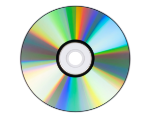 Compact Disc CD with Rainbow Reflection, Front View, Isolated PNG