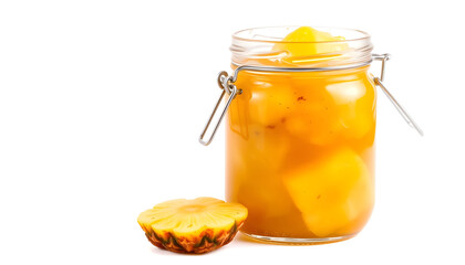 Canning pineapple chunks home kitchen food photography bright lighting close-up preserving freshness