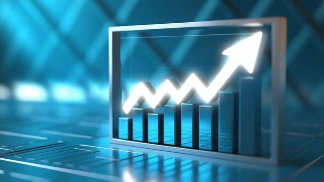 Upward Stock Market Growth Chart &ndash; Financial Investment Strategy, Business Success & Economic Analysis