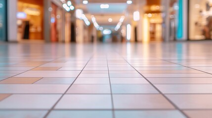 Obraz premium Soft focus shopping mall background, blurred storefronts