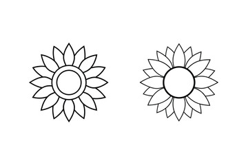 Black outline flowers floral simple