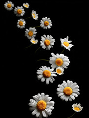 Obraz premium daisies on black