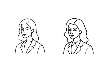 Two women business professionals smiling portrait