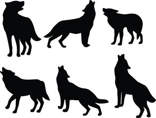 black silhouettes of cats