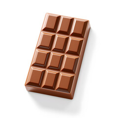 Fototapeta premium Chocolate bar, 3D illustration, glossy plastic material, soft shadows, white background. Generative AI