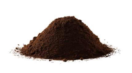 Pile of Ground Coffee on a Transparent Background