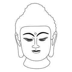 buddha head statue silhouette vector