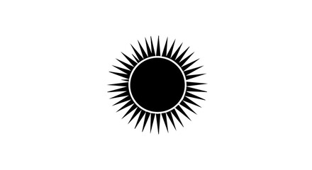 Fototapeta premium A stylized black sun with radial rays.