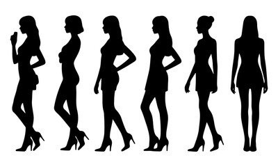Elegant Woman Silhouette Vector – Fashion Pose, Feminine Figure Clipart for T-Shirt, Logo & Wall Art