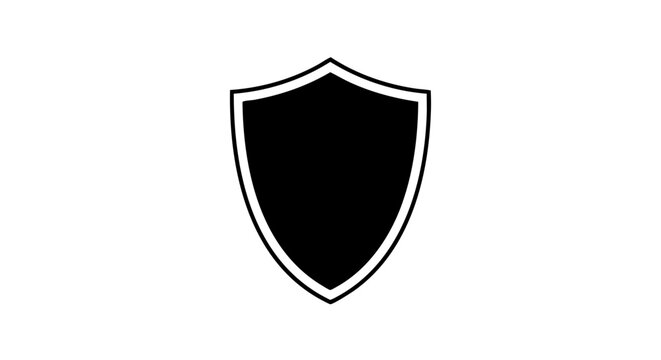 A simple black shield icon on an isolated background.