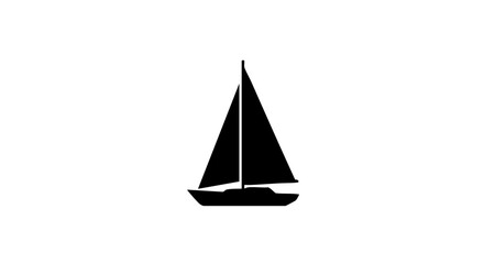 Fototapeta premium A simple sailboat in silhouette.