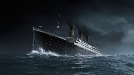 Stunning photo of sinking of the RMS Titanic.