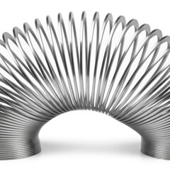 A metal slinky isolated on white