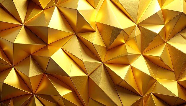 Golden, geometric, triangular, textured background
