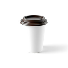 Coffee cup, 3D illustration, glossy plastic material, soft shadows, white background. Generative AI