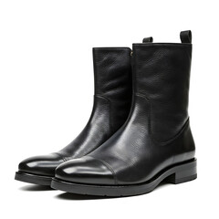 black leather boots