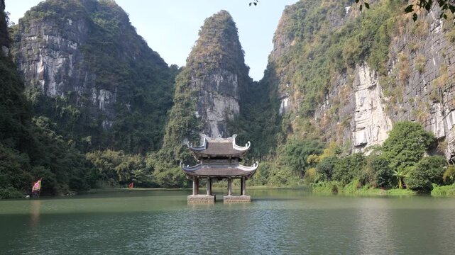 Thuy Dinh Temple in Trang An Landscape Complex, Ninh Binh, Vietnam UNESCO World Heritage Site