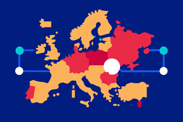 Obraz premium world map with flags