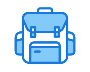 Fototapeta premium Minimalist Blue Backpack Icon Adventure Gear for Travel and School Needs - Vector Illustration