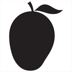 Fototapeta premium Minimal Silhouette Mango Logo Design – Simple Black Vector Fruit Icon, Flat Modern Tropical Mango Symbol for Organic Branding, Juice Packaging, Farm Logos, and Healthy Food Graphic Projects