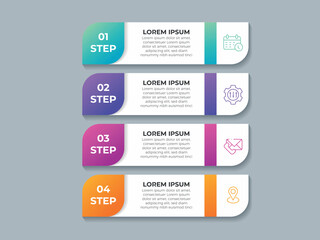4 steps Infographic design template with place for your data. Vector illustration.