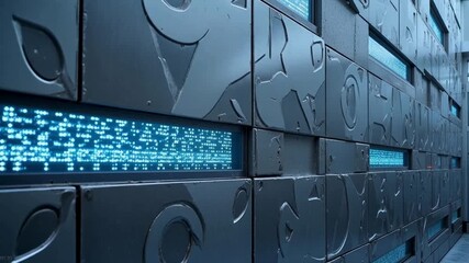 Futuristic server room glow with digital data streams and sterile corridor ambiance, advanced technology concept. - Powered by Adobe