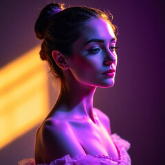 Close portrait of a young brunette girl
