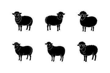 sheep with fluffy wool vector art