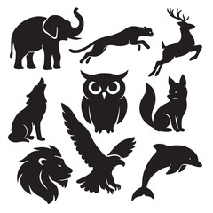 Obraz premium set of animals silhouettes