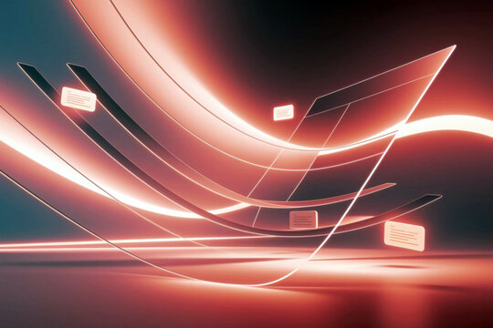 Minimal Transparent UI Background with Floating Data Panels and Soft Gradient, Modern Futuristic Interface Overlay