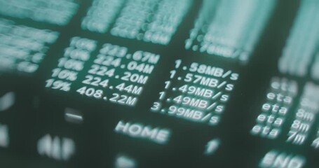 Transferred data and speed displayed on screen - Powered by Adobe