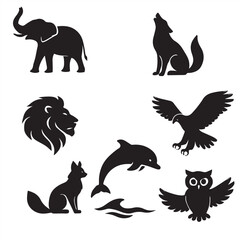 Obraz premium set of animals silhouettes